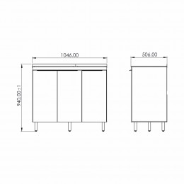 Tanque Inox com Balcão Duplo Super Cor Branco 104x50,6x94cm 114 Litros - GhelPlus